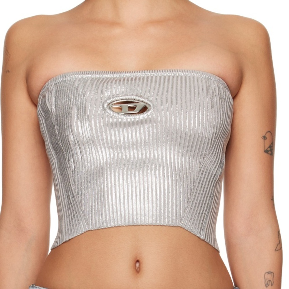 Diesel Silver Metallic M-Clarksvillex-C Tube Top